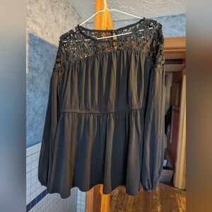 NWT Black Lacey Torrid Blouse